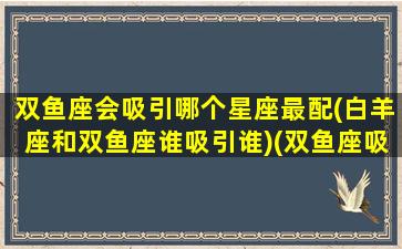 双鱼座会吸引哪个星座最配(白羊座和双鱼座谁吸引谁)(双鱼座吸引什么样的男人)