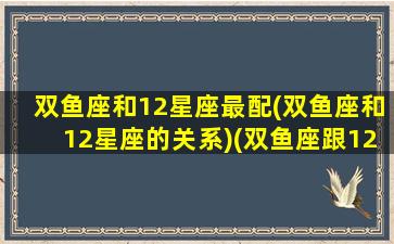 双鱼座和12星座最配(双鱼座和12星座的关系)(双鱼座跟12星座的配比)