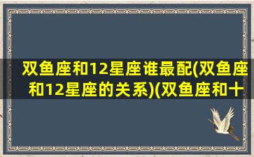 双鱼座和12星座谁最配(双鱼座和12星座的关系)(双鱼座和十二星座谁最搭配)