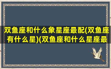 双鱼座和什么象星座最配(双鱼座有什么星)(双鱼座和什么星座最搭配恋爱关系)