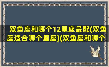 双鱼座和哪个12星座最配(双鱼座适合哪个星座)(双鱼座和哪个星座最般配一个)