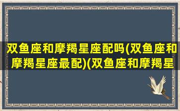 双鱼座和摩羯星座配吗(双鱼座和摩羯星座最配)(双鱼座和摩羯星座最配对)