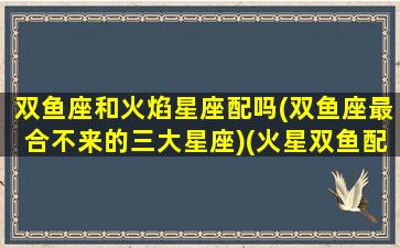 双鱼座和火焰星座配吗(双鱼座最合不来的三大星座)(火星双鱼配对)