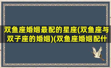 双鱼座婚姻最配的星座(双鱼座与双子座的婚姻)(双鱼座婚姻配什么星座最好)