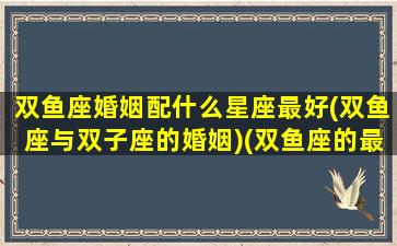 双鱼座婚姻配什么星座最好(双鱼座与双子座的婚姻)(双鱼座的最佳婚配)