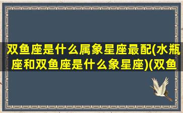 双鱼座是什么属象星座最配(水瓶座和双鱼座是什么象星座)(双鱼座属于什么象)