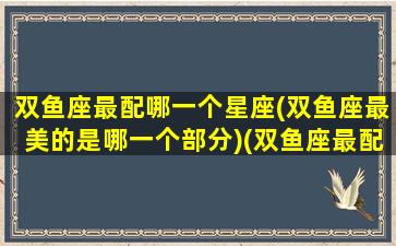 双鱼座最配哪一个星座(双鱼座最美的是哪一个部分)(双鱼座最配的三个星座)