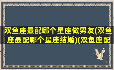 双鱼座最配哪个星座做男友(双鱼座最配哪个星座结婚)(双鱼座配什么星座最好结婚)