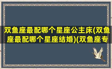 双鱼座最配哪个星座公主床(双鱼座最配哪个星座结婚)(双鱼座专属公主床)