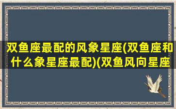 双鱼座最配的风象星座(双鱼座和什么象星座最配)(双鱼风向星座吗)