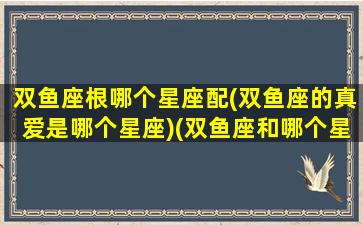 双鱼座根哪个星座配(双鱼座的真爱是哪个星座)(双鱼座和哪个星座是绝配)