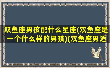 双鱼座男孩配什么星座(双鱼座是一个什么样的男孩)(双鱼座男适配的星座)