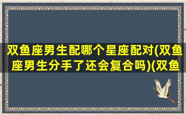 双鱼座男生配哪个星座配对(双鱼座男生分手了还会复合吗)(双鱼座男匹配的星座)