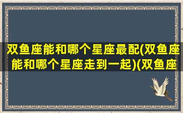 双鱼座能和哪个星座最配(双鱼座能和哪个星座走到一起)(双鱼座的人能和什么座的人在一起)