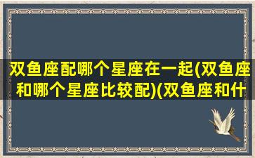 双鱼座配哪个星座在一起(双鱼座和哪个星座比较配)(双鱼座和什么星座配对合适)