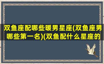 双鱼座配哪些暖男星座(双鱼座男哪些第一名)(双鱼配什么星座的男生)