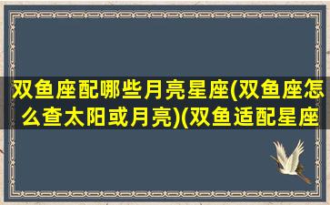 双鱼座配哪些月亮星座(双鱼座怎么查太阳或月亮)(双鱼适配星座)