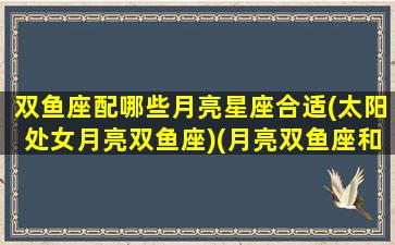 双鱼座配哪些月亮星座合适(太阳处女月亮双鱼座)(月亮双鱼座和什么月亮星座最配)