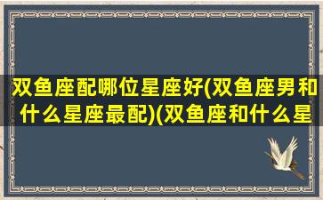 双鱼座配哪位星座好(双鱼座男和什么星座最配)(双鱼座和什么星座男最配对)