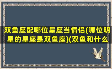 双鱼座配哪位星座当情侣(哪位明星的星座是双鱼座)(双鱼和什么星座最配做情侣)