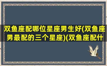 双鱼座配哪位星座男生好(双鱼座男最配的三个星座)(双鱼座配什么座的男生)