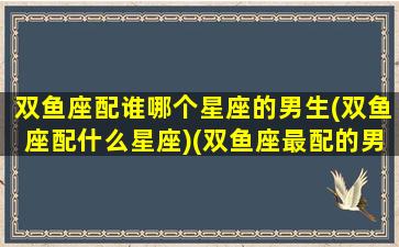 双鱼座配谁哪个星座的男生(双鱼座配什么星座)(双鱼座最配的男生是什么星座)