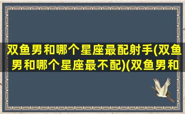 双鱼男和哪个星座最配射手(双鱼男和哪个星座最不配)(双鱼男和哪个星座绝配)