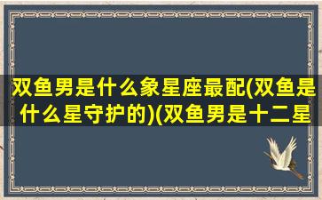 双鱼男是什么象星座最配(双鱼是什么星守护的)(双鱼男是十二星座最厉害的吗)