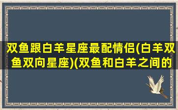 双鱼跟白羊星座最配情侣(白羊双鱼双向星座)(双鱼和白羊之间的星座)