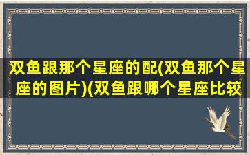 双鱼跟那个星座的配(双鱼那个星座的图片)(双鱼跟哪个星座比较配)