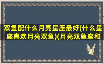 双鱼配什么月亮星座最好(什么星座喜欢月亮双鱼)(月亮双鱼座和什么月亮星座最配)