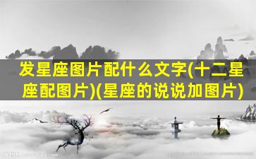 发星座图片配什么文字(十二星座配图片)(星座的说说加图片)