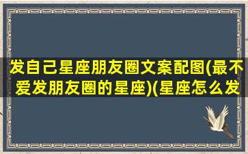 发自己星座朋友圈文案配图(最不爱发朋友圈的星座)(星座怎么发文案)