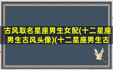 古风取名星座男生女配(十二星座男生古风头像)(十二星座男生古风头像天蝎座)