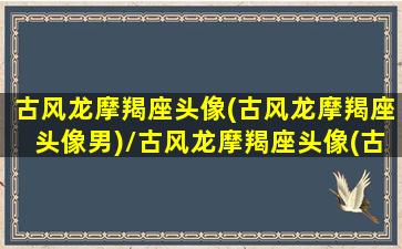 古风龙摩羯座头像(古风龙摩羯座头像男)/古风龙摩羯座头像(古风龙摩羯座头像男)-我的网站