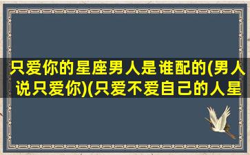 只爱你的星座男人是谁配的(男人说只爱你)(只爱不爱自己的人星座男)