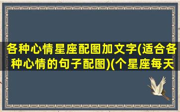 各种心情星座配图加文字(适合各种心情的句子配图)(个星座每天心情)