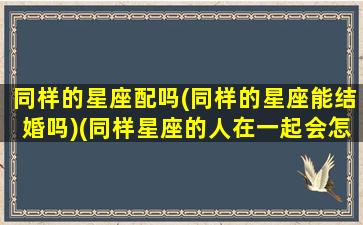 同样的星座配吗(同样的星座能结婚吗)(同样星座的人在一起会怎样)