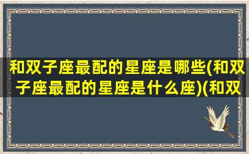 和双子座最配的星座是哪些(和双子座最配的星座是什么座)(和双子座般配的星座)