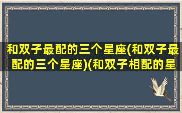 和双子最配的三个星座(和双子最配的三个星座)(和双子相配的星座)