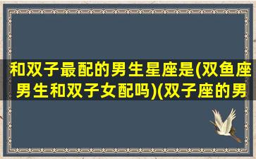 和双子最配的男生星座是(双鱼座男生和双子女配吗)(双子座的男生和双鱼座的女生配吗)