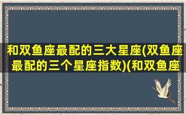 和双鱼座最配的三大星座(双鱼座最配的三个星座指数)(和双鱼座最匹配的是什么星座)