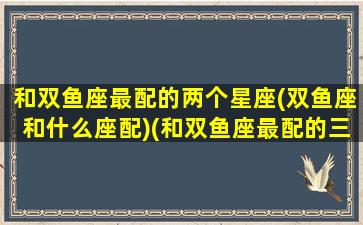 和双鱼座最配的两个星座(双鱼座和什么座配)(和双鱼座最配的三个星座)