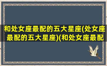 和处女座最配的五大星座(处女座最配的五大星座)(和处女座最配的几个星座)