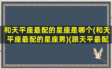 和天平座最配的星座是哪个(和天平座最配的星座男)(跟天平最配的星座配对)