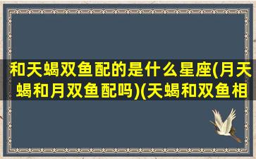 和天蝎双鱼配的是什么星座(月天蝎和月双鱼配吗)(天蝎和双鱼相配吗)