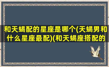 和天蝎配的星座是哪个(天蝎男和什么星座最配)(和天蝎座搭配的星座)