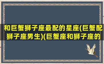 和巨蟹狮子座最配的星座(巨蟹配狮子座男生)(巨蟹座和狮子座的匹配程度)