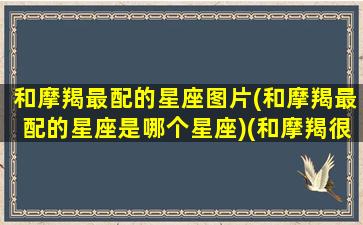 和摩羯最配的星座图片(和摩羯最配的星座是哪个星座)(和摩羯很配的星座)