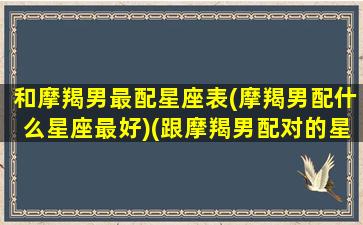 和摩羯男最配星座表(摩羯男配什么星座最好)(跟摩羯男配对的星座配对)